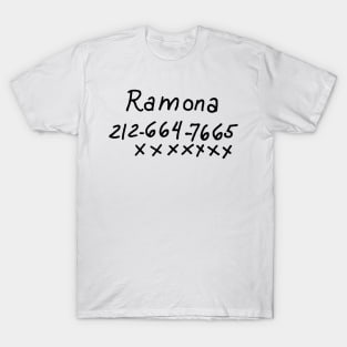Scott Pilgrim - Ramona Flowers Phone Number T-Shirt